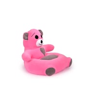TOKKO Anti Bakteriyel Portatif Elyaf Dolgulu Çocuk Koltuğu - Panda, Ayıcık Koltuk - Elyaf Dolgulu Çocuk Koltuğu (Pembe-Grı)