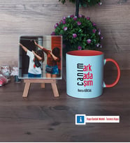 Arkadaşa Hediye Fotoğraflı Dekoratif Taş, Kupa Bardak Beyaz Hediye (Model 13)