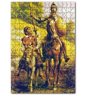 Cakapuzzle Don Kişot ve Seyisi Sancho Panza Puzzle Yapboz MDF (Ahşap) (255 Parça)