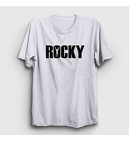 Presmono Unisex Sarı Logo Film Rocky T-Shirt 249777tt (Beyaz)
