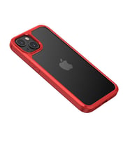 Apple iPhone 13 Kılıf Zore Roll Kenarları Renkli Şeffaf Kılıf (Kırmızı)