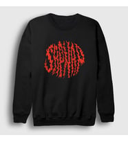 Presmono Unisex Beyaz Sapnap V2 Flame Alev Ateş Minecraft Sweatshirt 504288tt (Siyah)