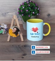 Sağlık Teknikeri Kupa Bardak Beyaz ve Fotoğraflı Ahşap Anahtarlık HediyeTıp Bayramı Hediyesi (Model 7)