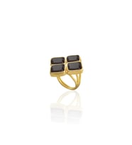 Kadir Jewellery 22 Ayar Altın Kaplama Kadın Zirkon Taşlı Yüzük (Bordo)