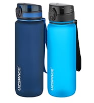 Uzspace 2'li Tritan Matara Seti 800 ml 14 Farklı Renk Seçeneği FiftyFifty (Lacivert-Turkuaz)