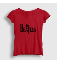 Presmono Kadın Sarı Logo The Beatles T-Shirt 114773tt (Kırmızı)