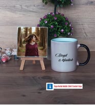 İsme Özel Fotoğraflı Dekoratif Taş, Kupa Bardak Beyaz Hediye (Model 9)