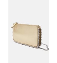 Daj Company Kadın Zımba Detaylı Çapraz Askılı ve Clutch Cüzdan Çanta (Altın)