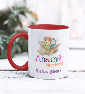 Kişiye Özel  Anasınıfı Öğretmeni Tasarımlı Kupa Bardak (Kırmızı)