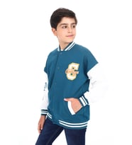 Toontoy Erkek Çocuk Baskılı Kolej Hırka (Petrol)