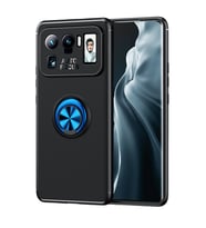 Xiaomi Mi 11 Ultra Kılıf Zore Ravel Yüzüklü Silikon Kılıf (Siyah-Mavi)