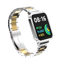 Xiaomi Redmi Watch 2 Lite Zore KRD-60 Metal Kordon (Gümüş - Altın)