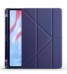 Honor X9 11.5' Kılıf Tri Folding Kalem Bölmeli Standlı Kılıf (Lacivert)