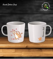 KirliPatiler Taş Kupa Fincan Üzeri Duygusal Kedi Baskılı (Model 3)