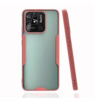 Xiaomi Redmi 12C Kılıf Kamera Korumalı Arkası Şeffaf Silikon (Pembe)