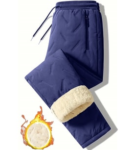 Ghassy Co. Unisex Çift Katman Ultra Termal Su ve Rüzgar Geçirmez Kayak Motorcu İçi Kürklü Pantolon  (Lacivert)