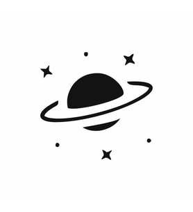 Saturn Araba Sticker siyah 15x15 CM (Siyah)
