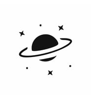 Saturn Araba Sticker siyah 15x15 CM (Siyah)