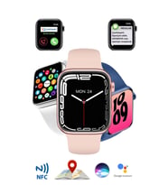 Watch 7 Series Akıllı Saat 1.99'' Ekran 45mm NFC Siri GPS (HEDİYE KORDON) (Rose)