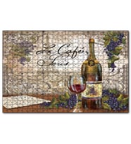 Cakapuzzle Kırmızı Tablo Kadeh Paris Görseli Mektup  Puzzle Yapboz MDF (Ahşap) (1000 Parça)