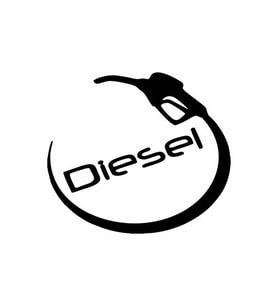 Diesel ve pompa Sticker Siyah 15x15 CM (Siyah-Siyah)
