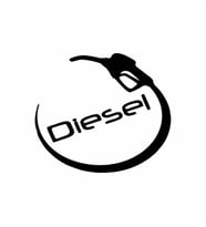 Diesel ve pompa Sticker Siyah 15x15 CM (Siyah-Siyah)