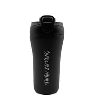 KİŞİYE ÖZEL İSİM BASKILI  ÇİFT YÖN KAPAKLI TERMOS MUG 500 ML 4 FARKLI RENK SEÇENEĞİ (Siyah)