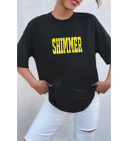 Unisex Shimmer Baskılı T-shirt (Siyah)