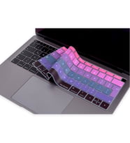 Laptop MacBook Air 13inc Klavye Koruyucu A1932 2018/2019 Avrupa İngilizce Baskı (Pembe-Mavi)