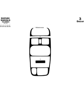 Meriç® Suzuki Wagon-R Ön Torpido Kaplama Maun 3 Parça 2000-2002 (Piano Black)