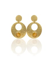 Kadir Jewellery 22 Ayar Altın Kaplama Vintage Küpe -El İşçiliği Ve Hipoalerjenik Küpe (Sarı)