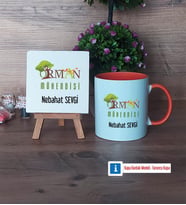 Orman Mühendisi Dekoratif Taş, Kupa Bardak Kırmızı Hediye (Model 12)