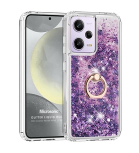 Microsonic Xiaomi Redmi Note 12 Pro Plus 5G Kılıf Glitter Liquid Holder Pembe (Mor)