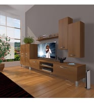 Decoraktiv Eko 6 Mdf Dvd Krom Ayaklı Tv Ünitesi Tv Sehpası (Ceviz)