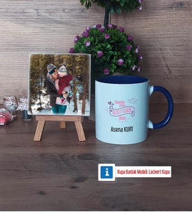 Anneler Günü Hediyesi Fotoğraflı Dekoratif Taş, Kupa Bardak Beyaz Hediye (Model 3)