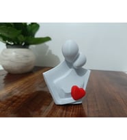 Sevgili Aşk Kalpli Masa Üzeri dekor dekoratif heykel hediyelik biblo 12 x 6 x 10 cm (Beyaz)