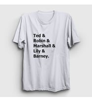 Presmono Unisex Sarı Names How I Met Your Mother T-Shirt 195269tt (Beyaz)