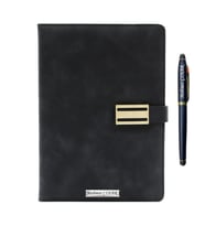 İsme Özel Metal Klipsli Premium Defter ve Roller Kalem Seti - Renk Seçenekli (Siyah)