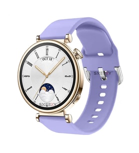 Sneezy Huawei Watch GT4 41mm İle Uyumlu 18mm PureLux Soft Tokalı Silikon Kordon (Lavanta)