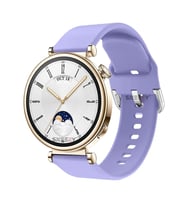 Sneezy Huawei Watch GT4 41mm İle Uyumlu 18mm PureLux Soft Tokalı Silikon Kordon (Lavanta)