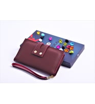 ÖZKA LEATHER - KİŞİYE ÖZEL ÇİFT ÇITÇITLI CÜZDAN (Bordo)
