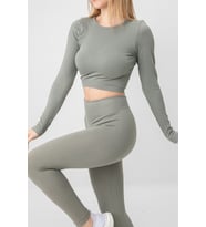DoReMi Seamless Uzun Kollu Fitilli Büstiyer (Haki)