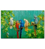 Cakapuzzle Daldaki Renkli Papğanlar Görseli  Puzzle Yapboz MDF (Ahşap) (1000 Parça)