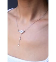 Papatya Silver 925 Ayar Gümüş Yasemin Çiçeği Kolye (Gümüş)