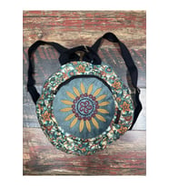 Fargin Yuvarlak Sırt Çantası Günlük Seyehat Sırt Çantası (Pembe-Mavi)
