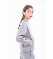 Toontoy Unisex Çocuk Nakışlı Sweatshirt ( Gri-Melanj)