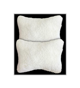 Pelüş Ortopedik Araç Oto Koltuk Seyahat Boyun Yastığı / 2'Li (Beyaz)