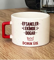 Kişiye Özel Efsaneler Ekimde Doğar Hediye Lüks Fincan Doğum Günü Hediyesi (Kırmızı)