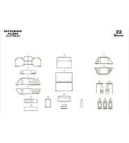 Meriç® Mitsubishi Pajero Ön Torpido Kaplama Maun 22 P. 2001-2004 (Alüminyum)