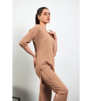 Nare Lacivert Pamuklu Pantolon Tunik I·kili Takım (Bej)
